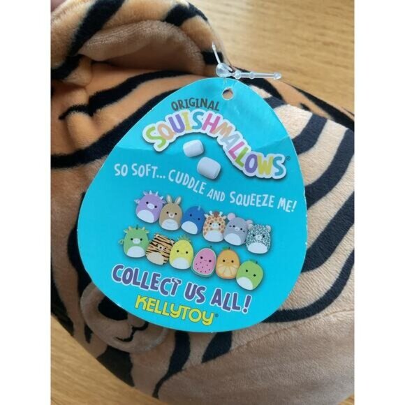 Original Squishmallows Tiger Plush Toy By Kellytoy - Picture 3 of 5